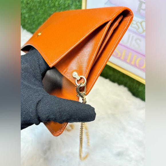 ❤️ Prada Saffiano Leather Wallet On Chain A507U0 - Picture 13 of 14
